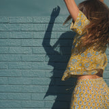 Lightweight Shorts Set in Golden Tapestry