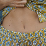 Lightweight Shorts Set in Golden Tapestry