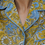 Lightweight Shorts Set in Golden Tapestry